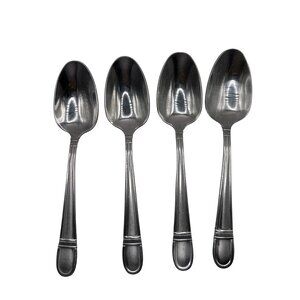 4 Oneida Colonnade teaspoons stainless steel frosted handle glossy flatware